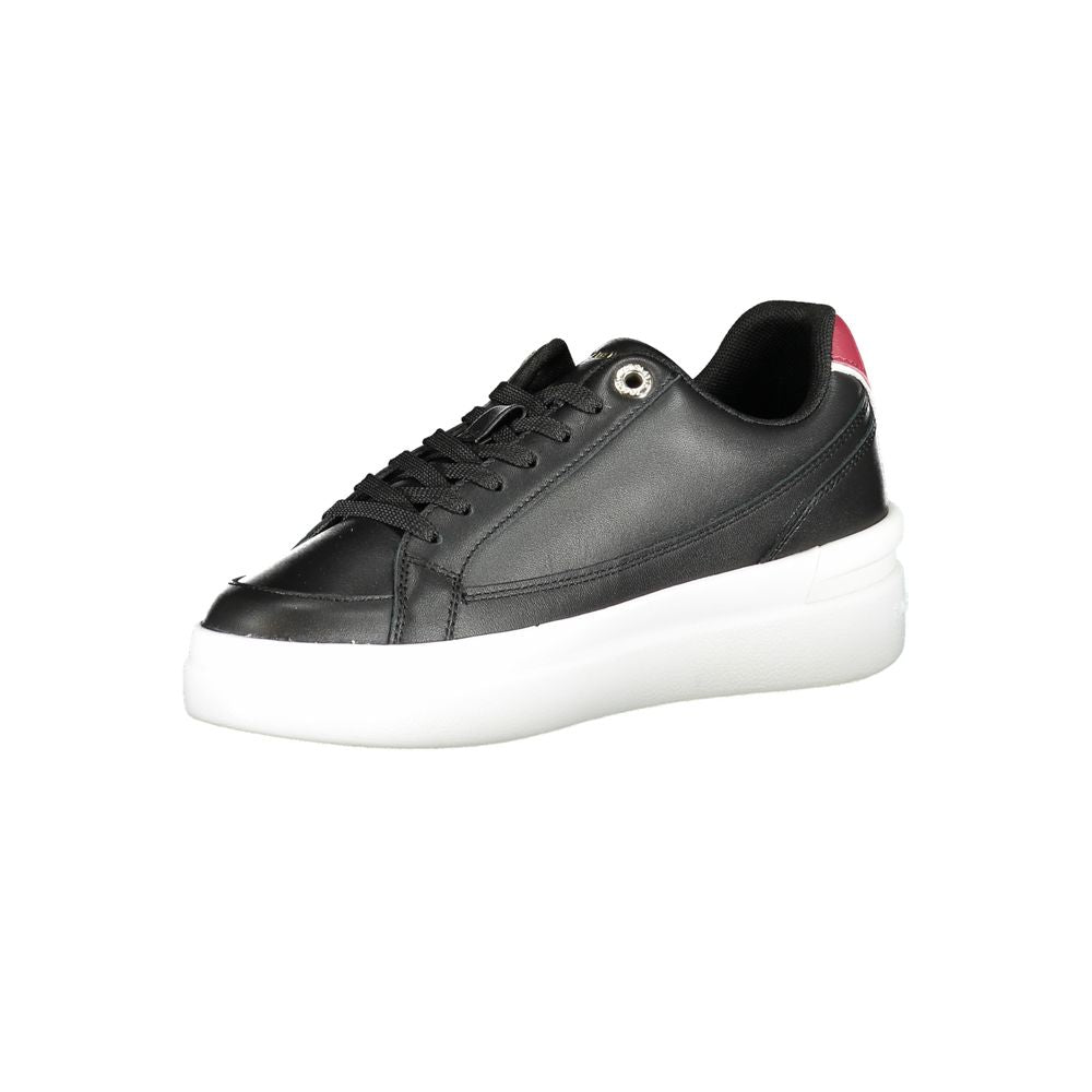 Tommy Hilfiger Black Leather Women's Sneakers