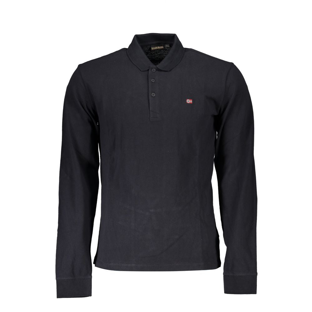 Napapijri Black Cotton Polo Shirt for Men