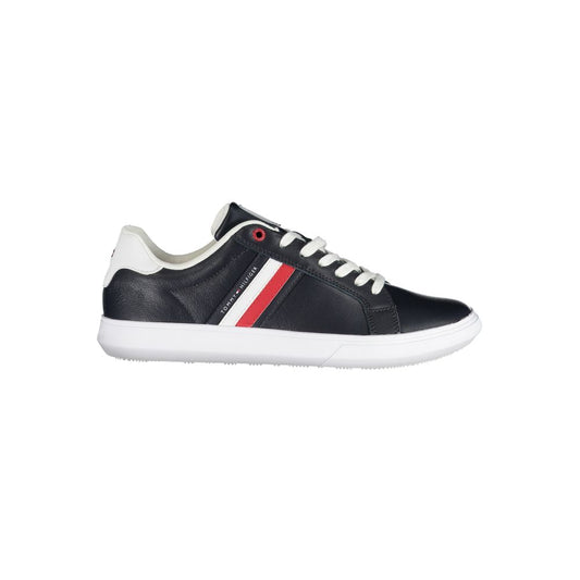 Tommy Hilfiger Plain blue lace-up sneakers with contrasting details