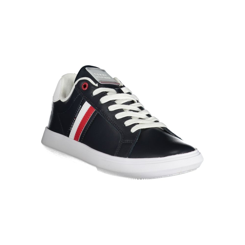 Tommy Hilfiger Plain blue lace-up sneakers with contrasting details