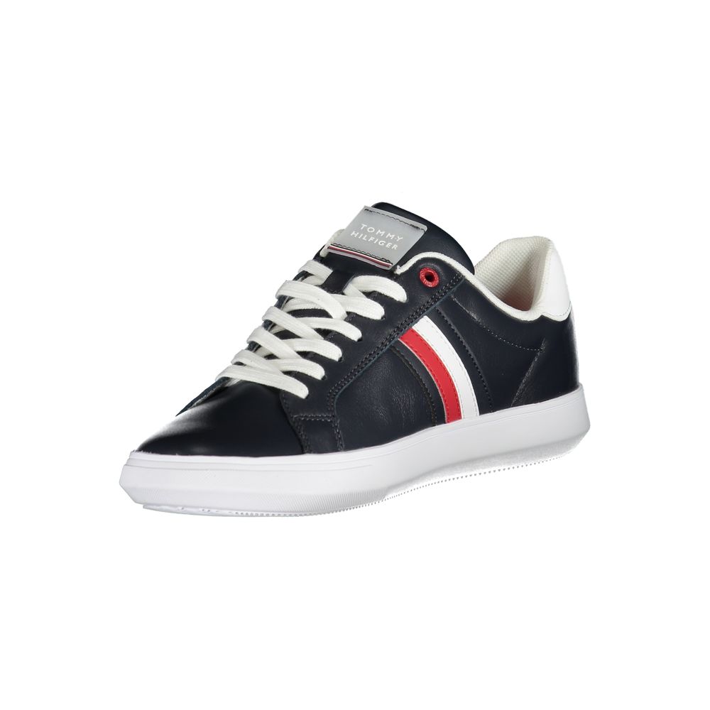 Tommy Hilfiger Plain blue lace-up sneakers with contrasting details