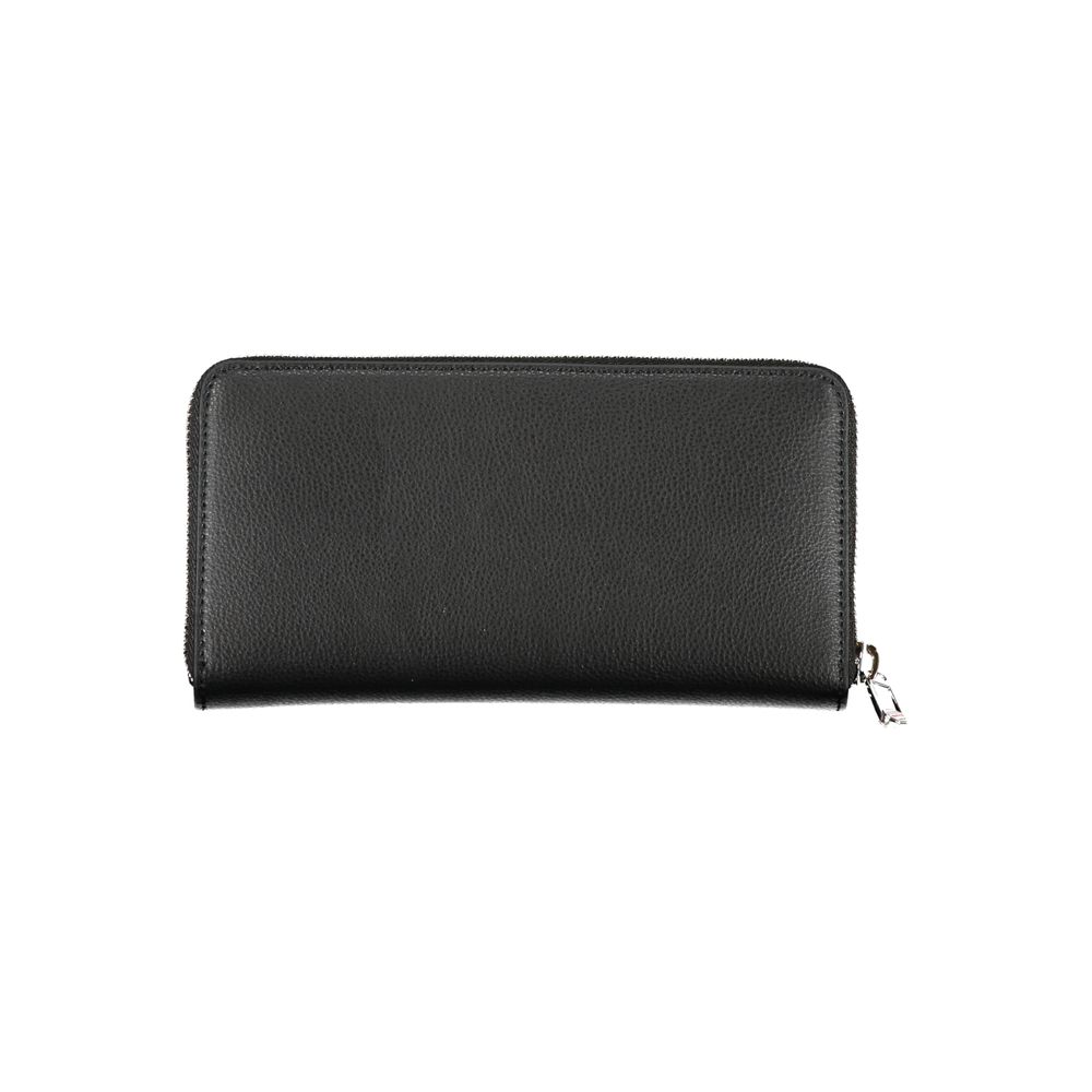 Tommy Hilfiger Elegant black wallet with zipper and multiple compartments