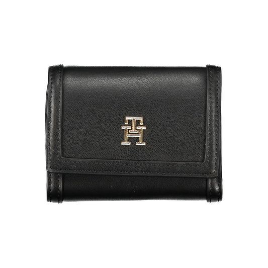 Tommy Hilfiger Elegant black double format wallet with logo