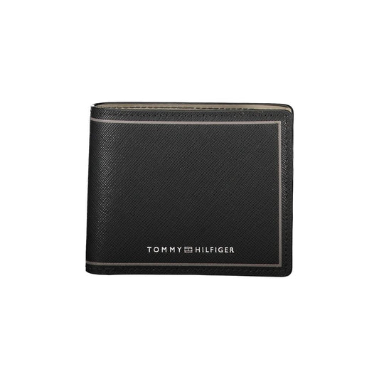 Tommy Hilfiger Black Leather Wallet with Two Cards