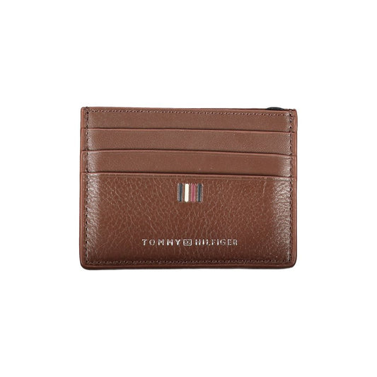 Tommy Hilfiger Elegant leather card holder with contrasting details