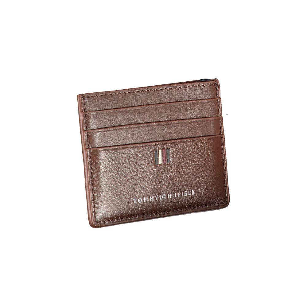 Tommy Hilfiger Elegant leather card holder with contrasting details