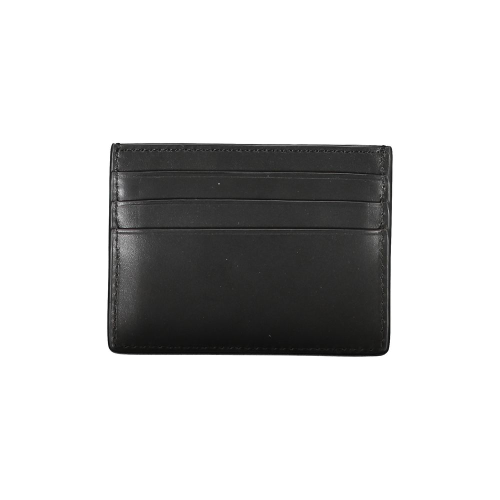 Tommy Hilfiger Chic black leather card holder with contrasting trim