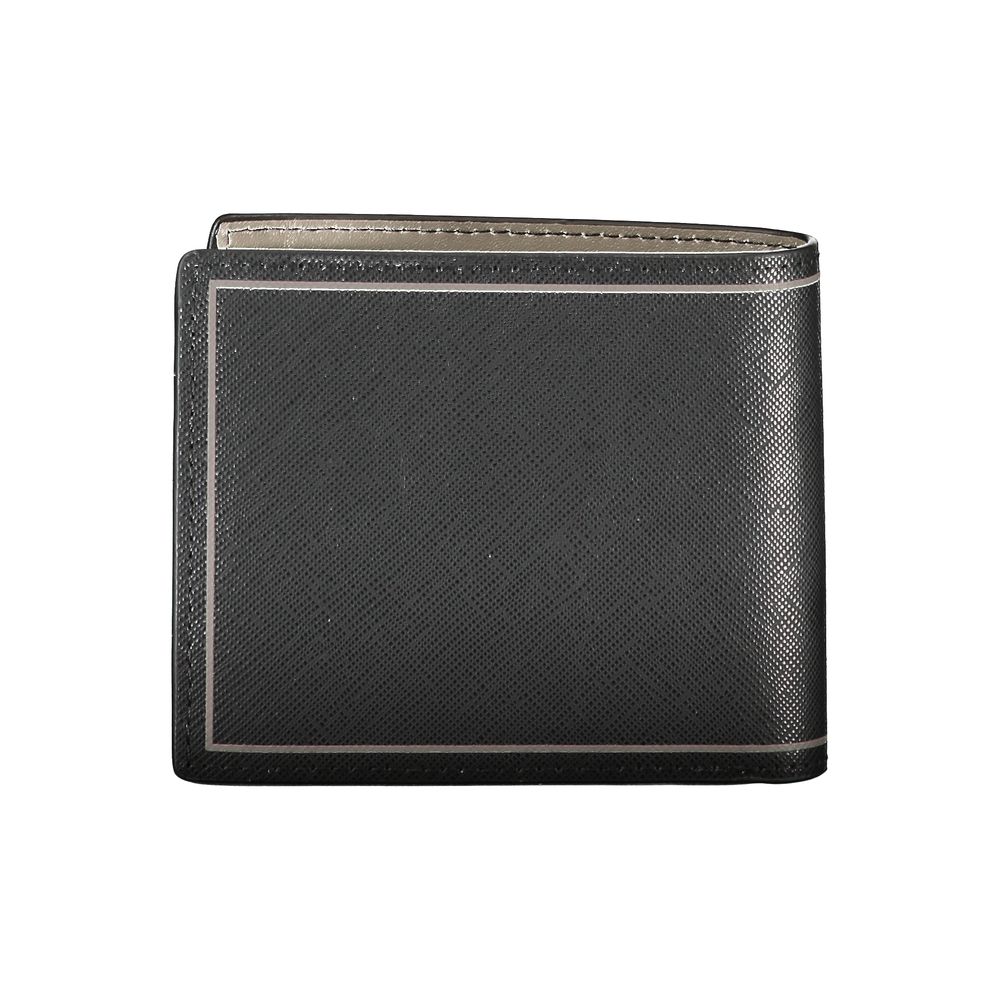 Tommy Hilfiger Elegant wallet made of black leather with two compartments