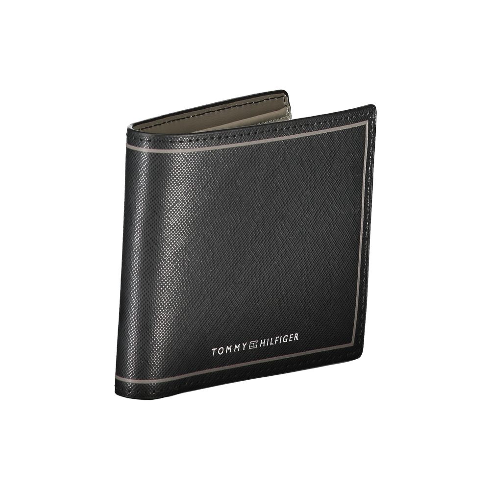 Tommy Hilfiger Elegant wallet made of black leather with two compartments