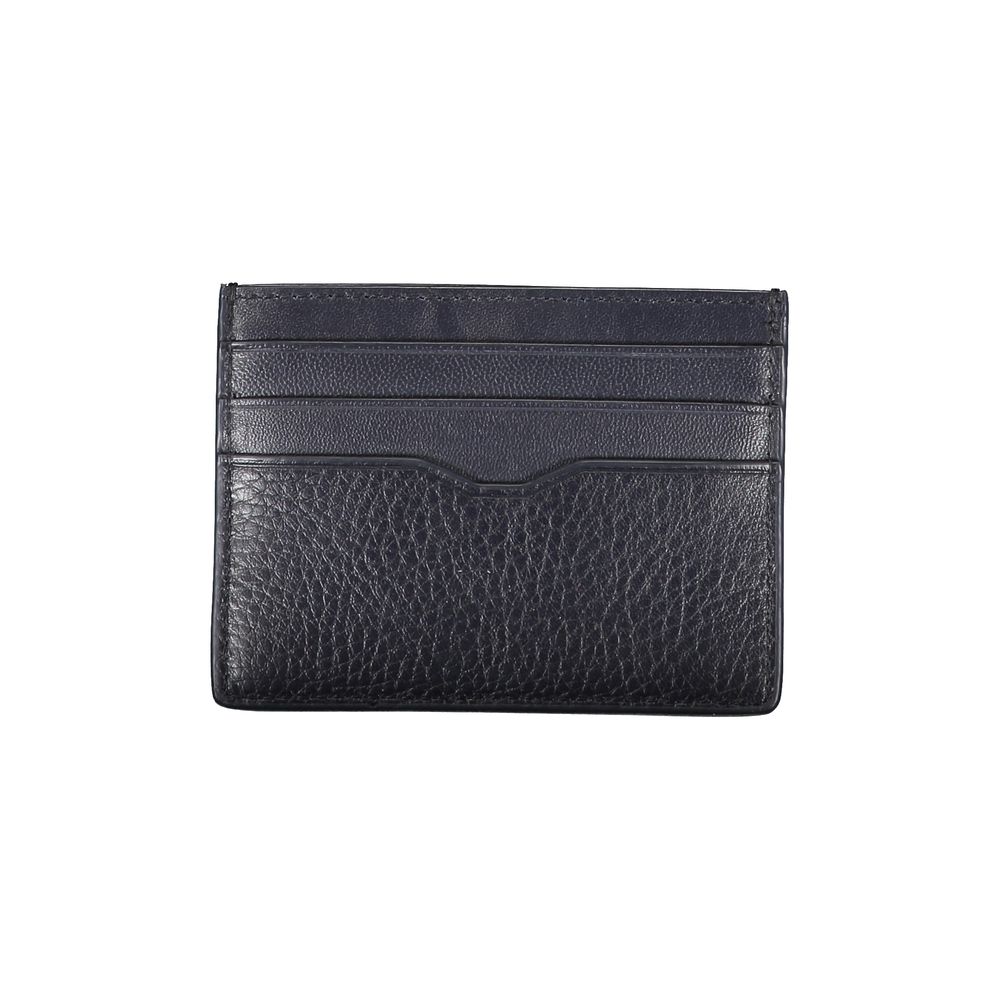 Tommy Hilfiger Elegant blue leather card holder with contrasting details