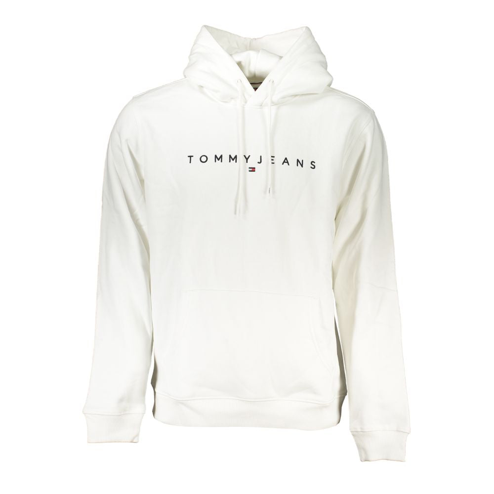 Tommy Hilfiger Elegant white hooded sweatshirt with embroidery