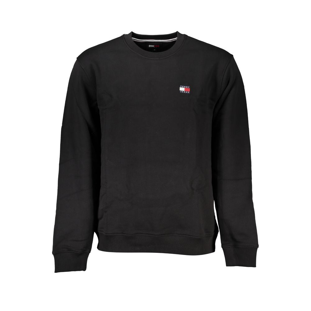 Tommy Hilfiger Slim Black Cotton Crew Neck Sweatshirt