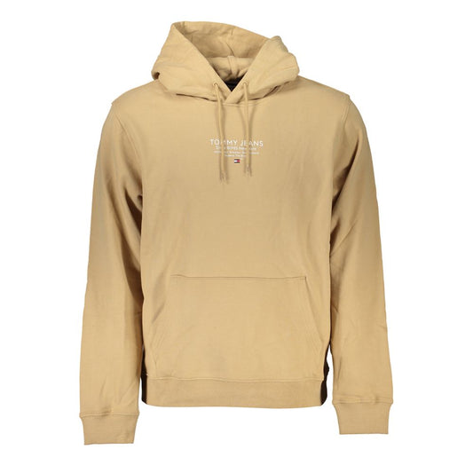 Tommy Hilfiger beige cotton sweatshirt with hood and central pocket