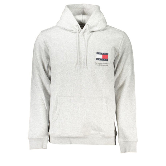 Tommy Hilfiger Chic Grey Fleece Hooded Sweatshirt for Men