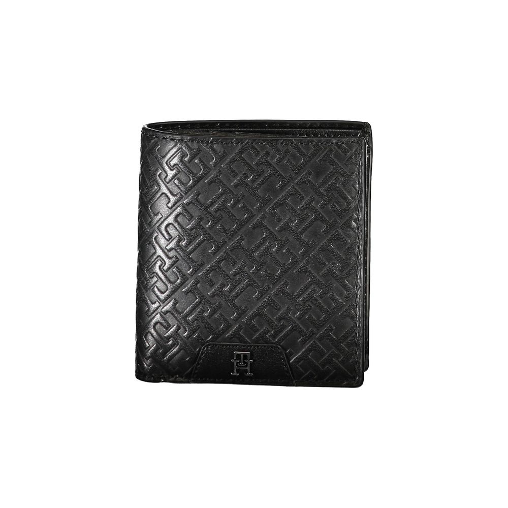 Tommy Hilfiger Elegant wallet made of black leather with two compartments