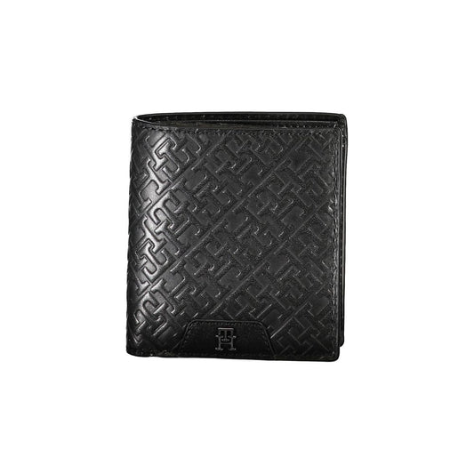 Tommy Hilfiger Elegant wallet made of black leather with two compartments