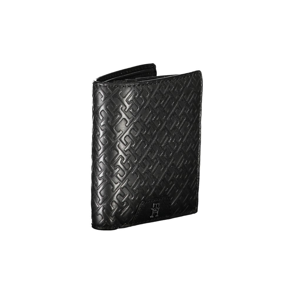 Tommy Hilfiger Elegant wallet made of black leather with two compartments