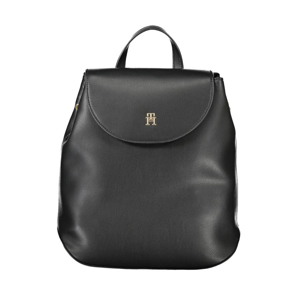 Tommy Hilfiger Elegant black backpack with adjustable straps