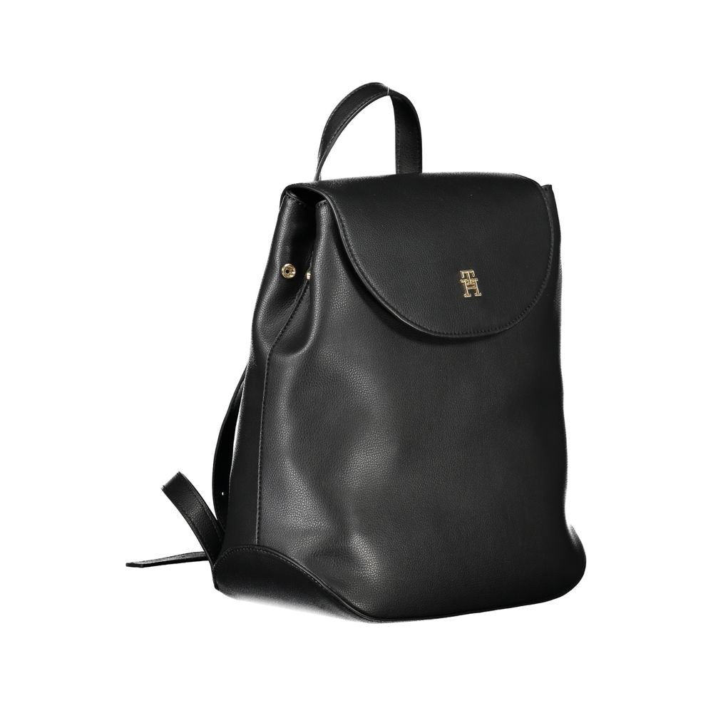 Tommy Hilfiger Elegant black backpack with adjustable straps