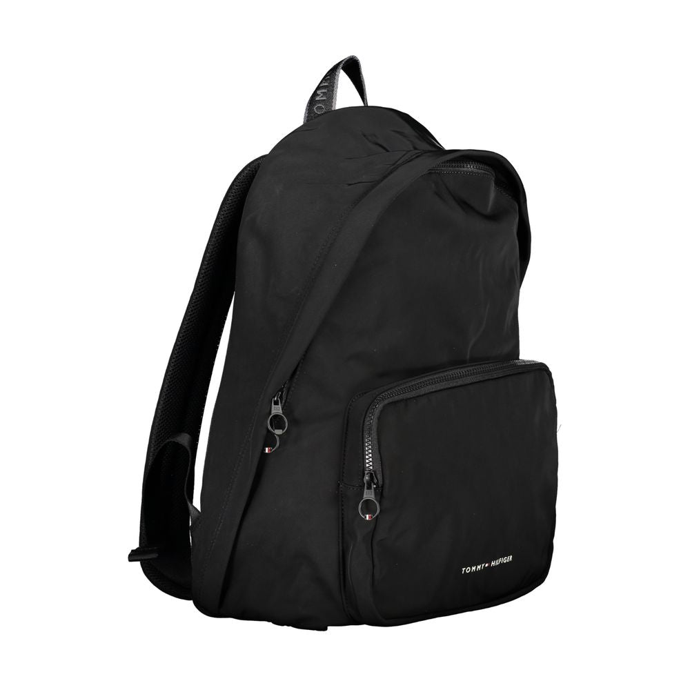 Tommy Hilfiger Chic black urban backpack with laptop compartment