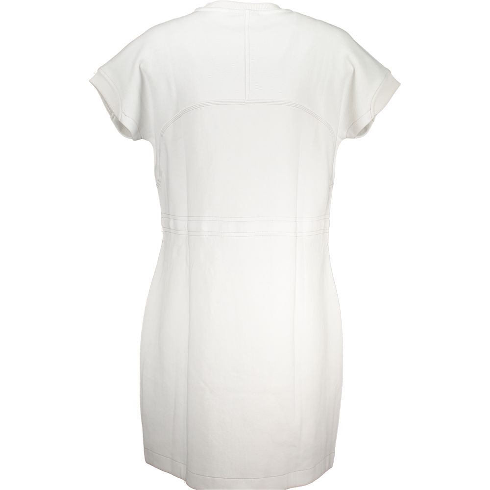 Napapijri Chic white sporty dress with round neck and logo