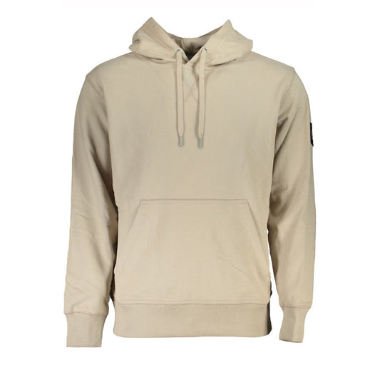 Calvin Klein beige cotton hooded sweatshirt