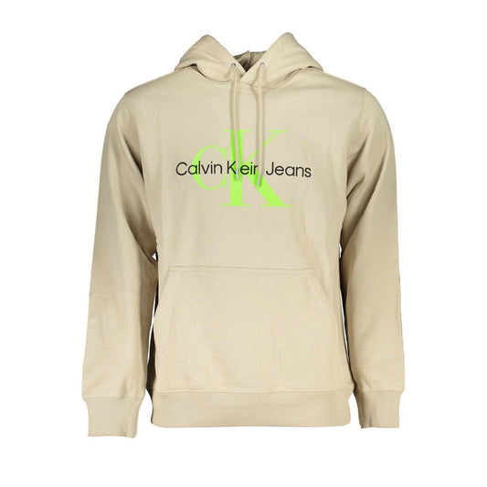 Calvin Klein beige cotton hooded sweatshirt