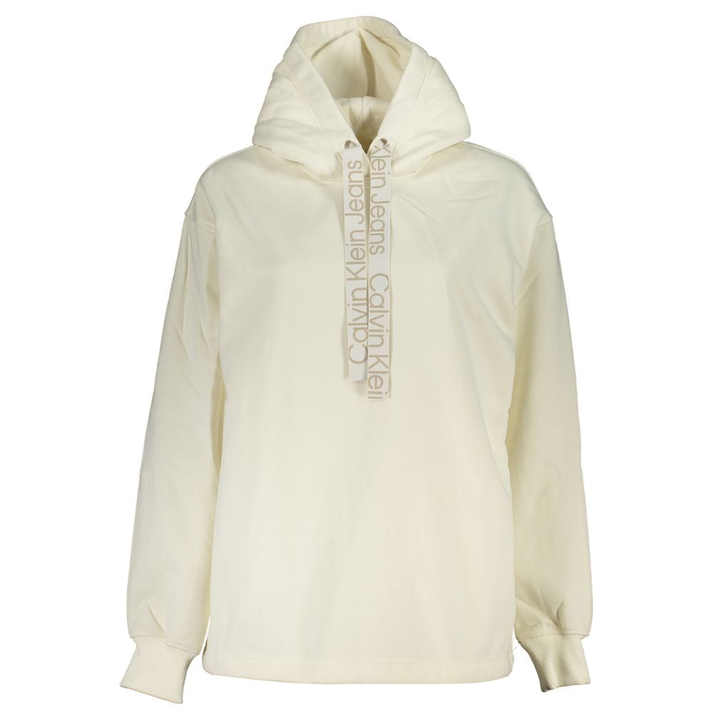 Calvin Klein Chic White Fleece Hooded Sweatshirt