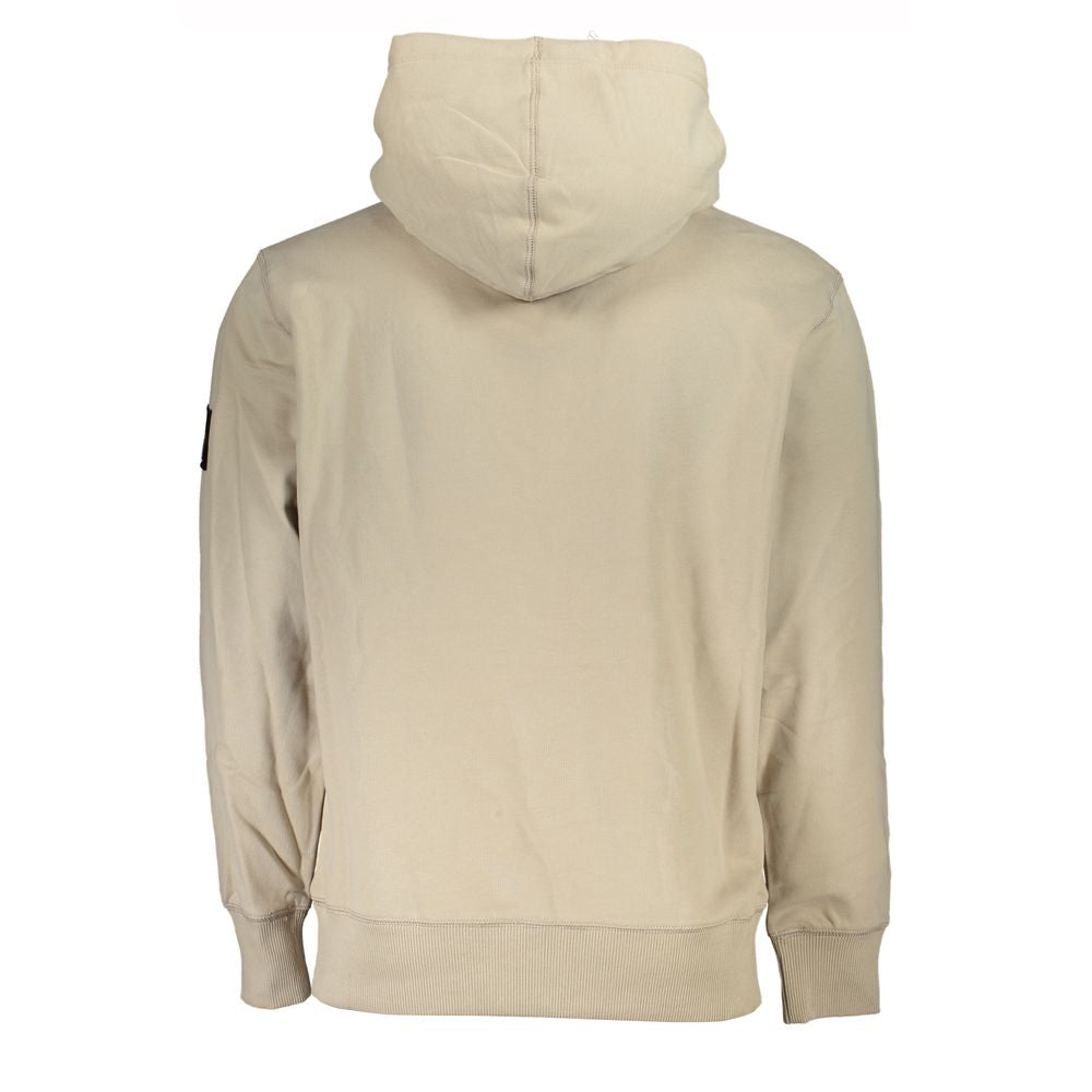 Calvin Klein beige cotton hooded sweatshirt