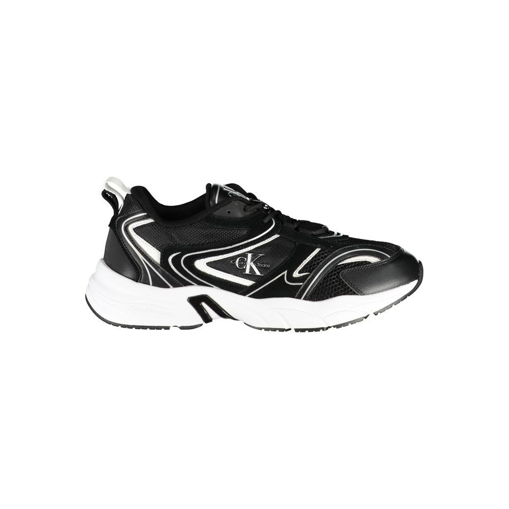 Calvin Klein Simple black lace-up sneakers with contrasting details