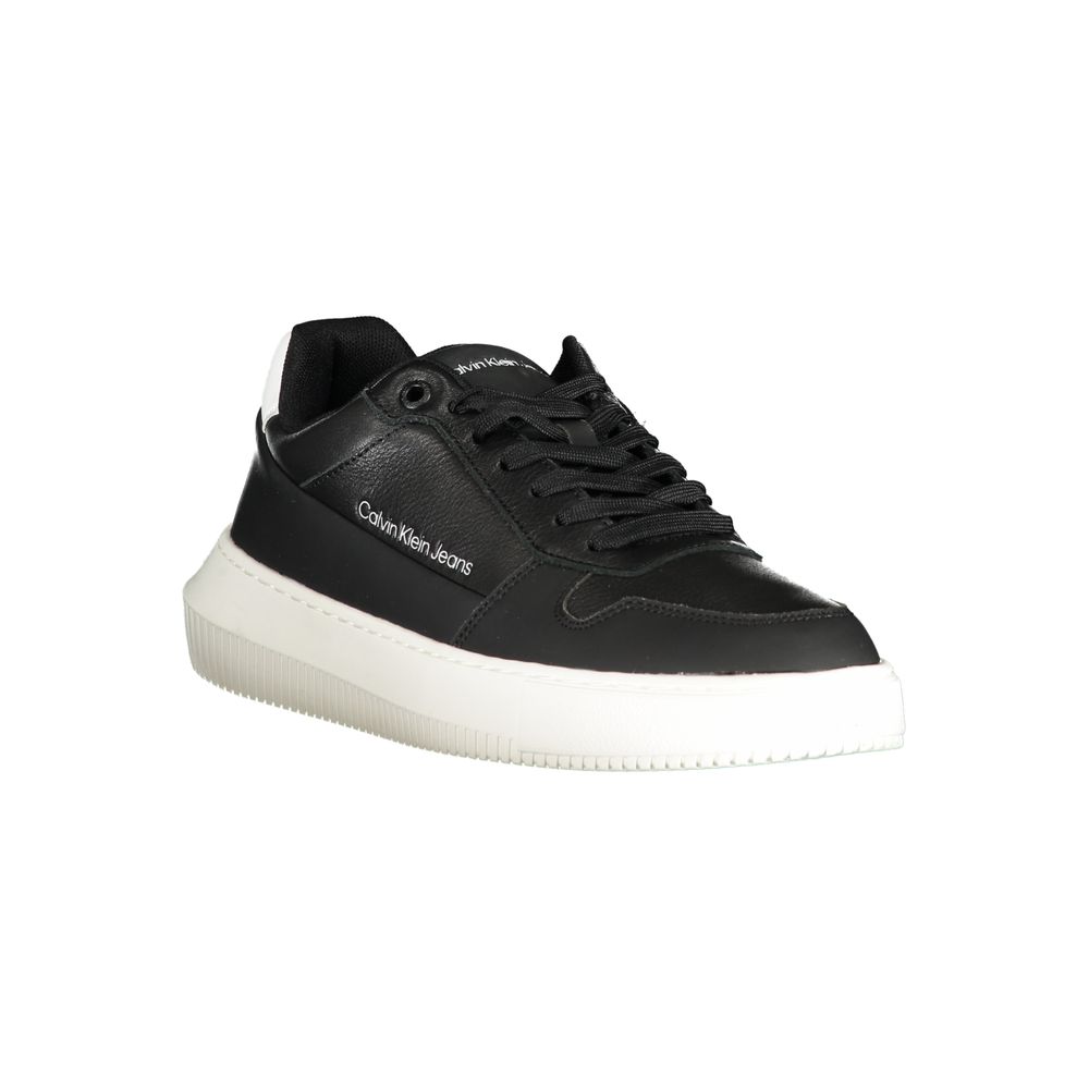 Calvin Klein Simple black lace-up sneakers with contrasting details