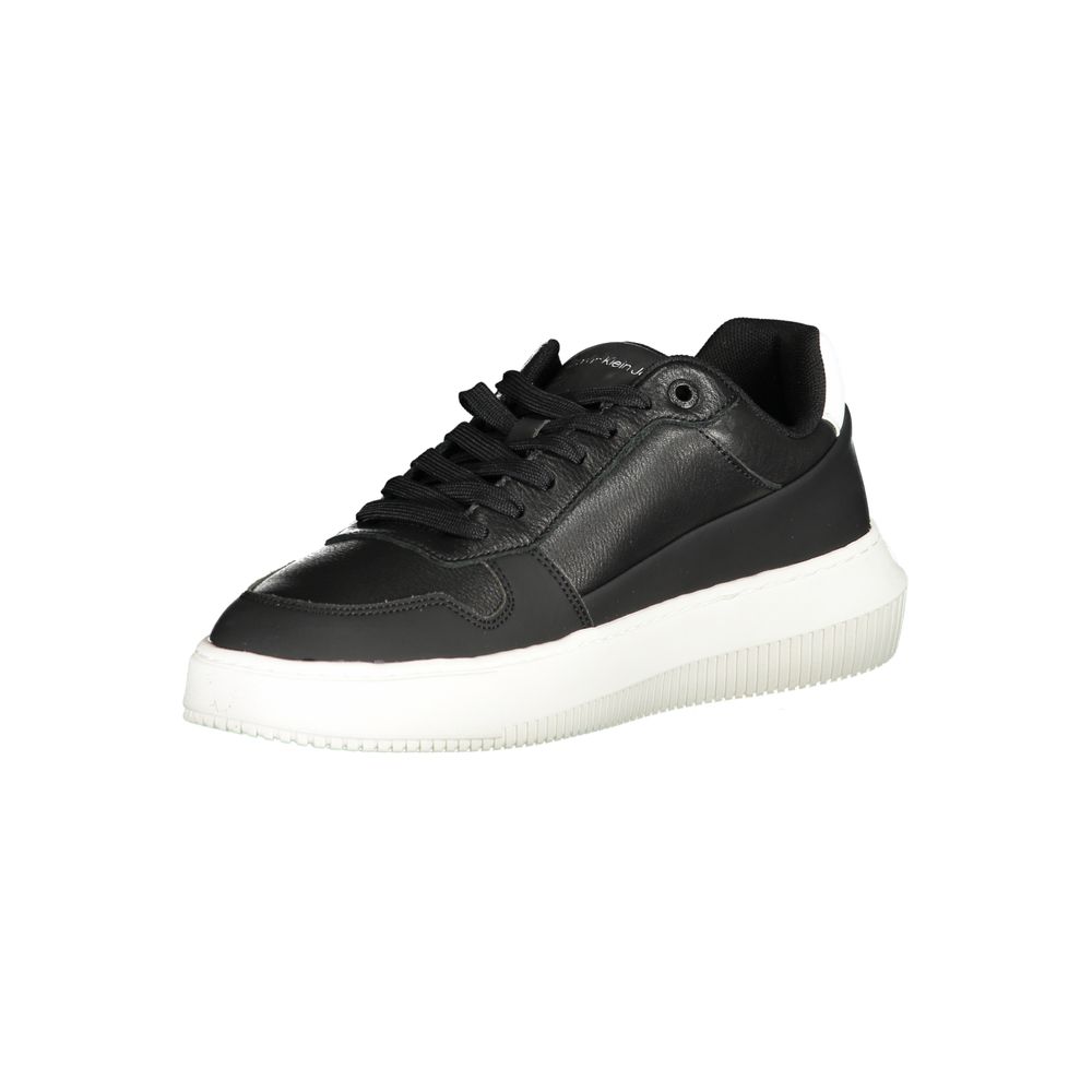 Calvin Klein Simple black lace-up sneakers with contrasting details