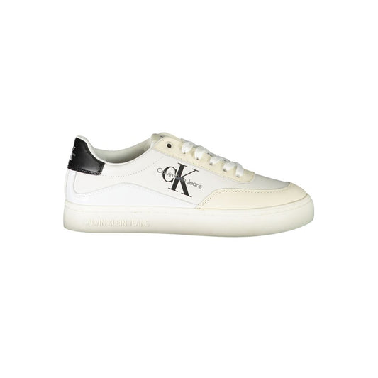 Calvin Klein Chic white lace-up sneakers with contrasting trim