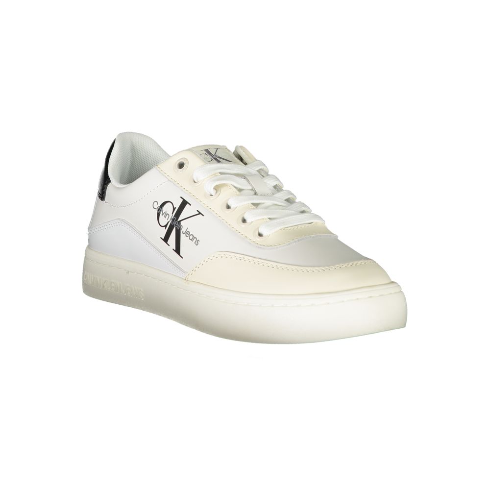 Calvin Klein Chic white lace-up sneakers with contrasting trim