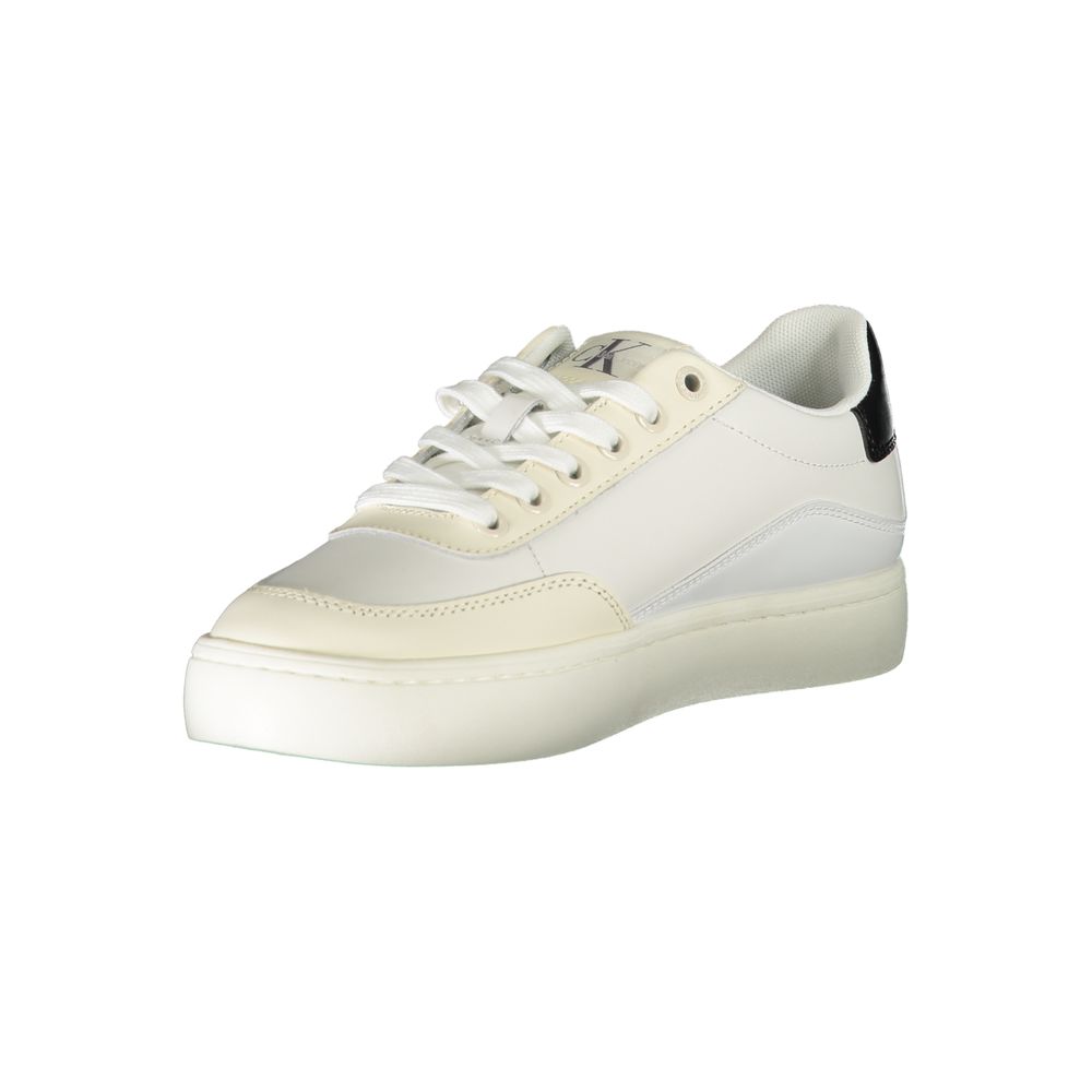 Calvin Klein Chic white lace-up sneakers with contrasting trim