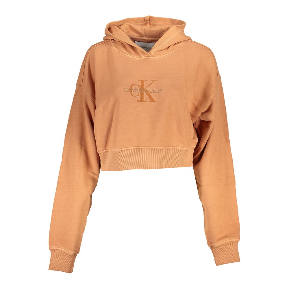 Calvin Klein Schickes orangefarbenes Kapuzensweatshirt mit Stickerei