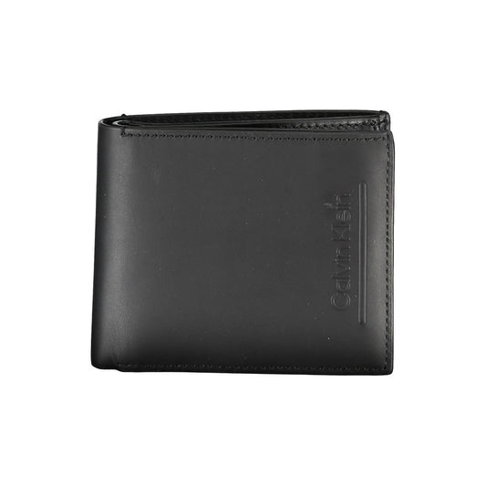 Calvin Klein Black Leather RFID Wallet with Coin Pocket