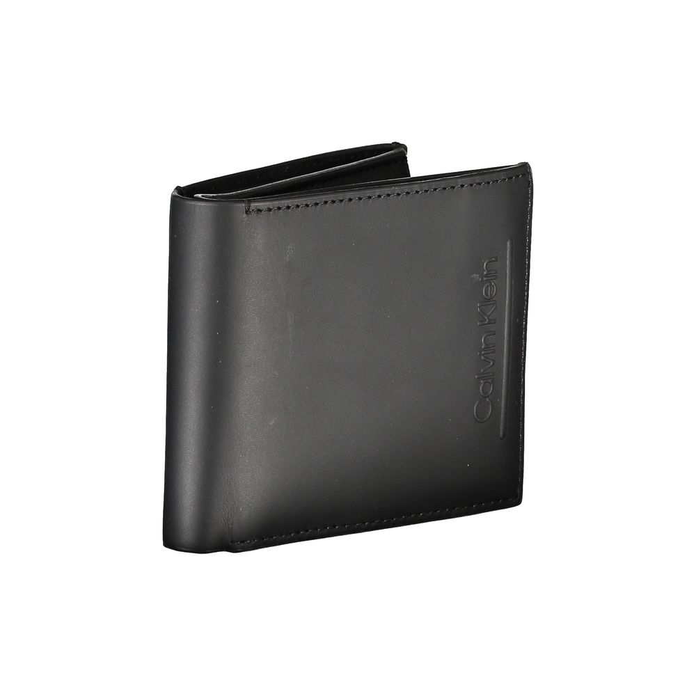 Calvin Klein Black Leather RFID Wallet with Coin Pocket