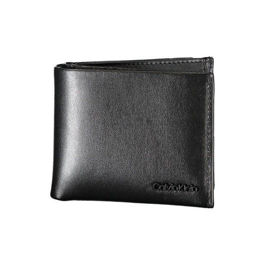 Calvin Klein Elegant wallet made of black leather with two compartments