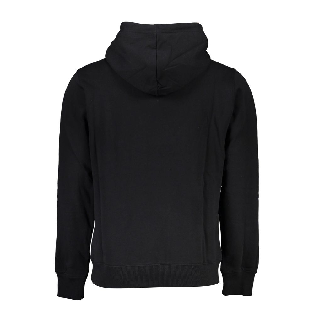 Calvin Klein Plain black cotton hoodie with logo print