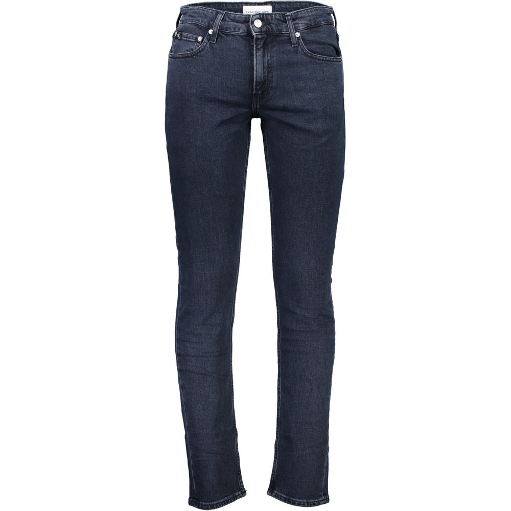 Calvin Klein Raised Blue Jeans with Signature Contrast Detail