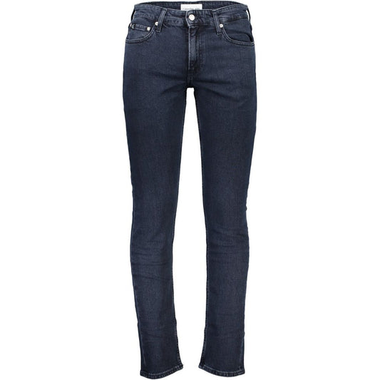 Calvin Klein Raised Blue Jeans with Signature Contrast Detail