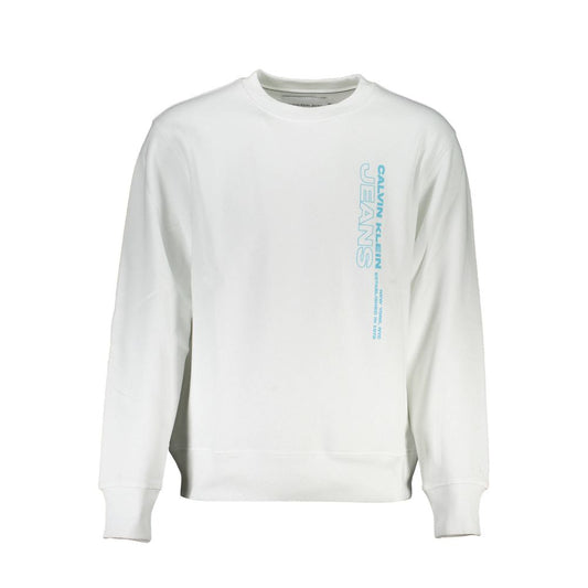 Calvin Klein Crisp White Cotton Blend Crew Neck Sweater