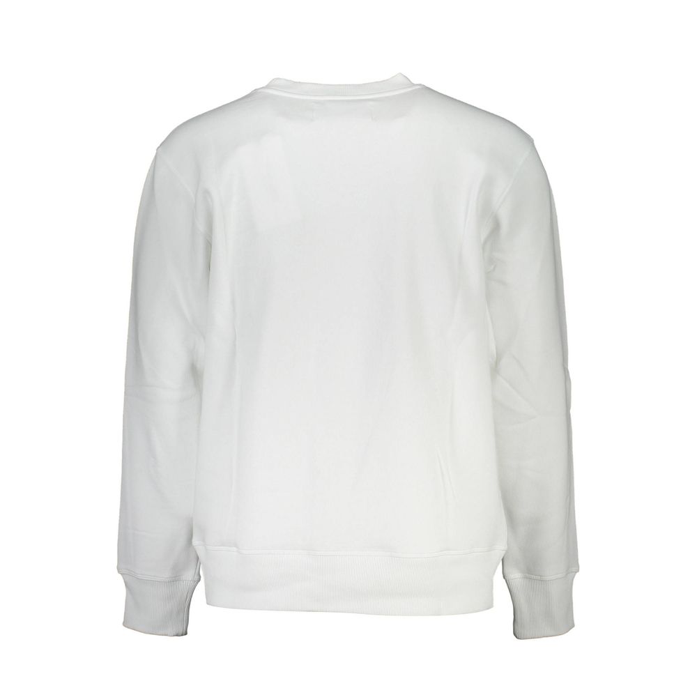 Calvin Klein Crisp White Cotton Blend Crew Neck Sweater