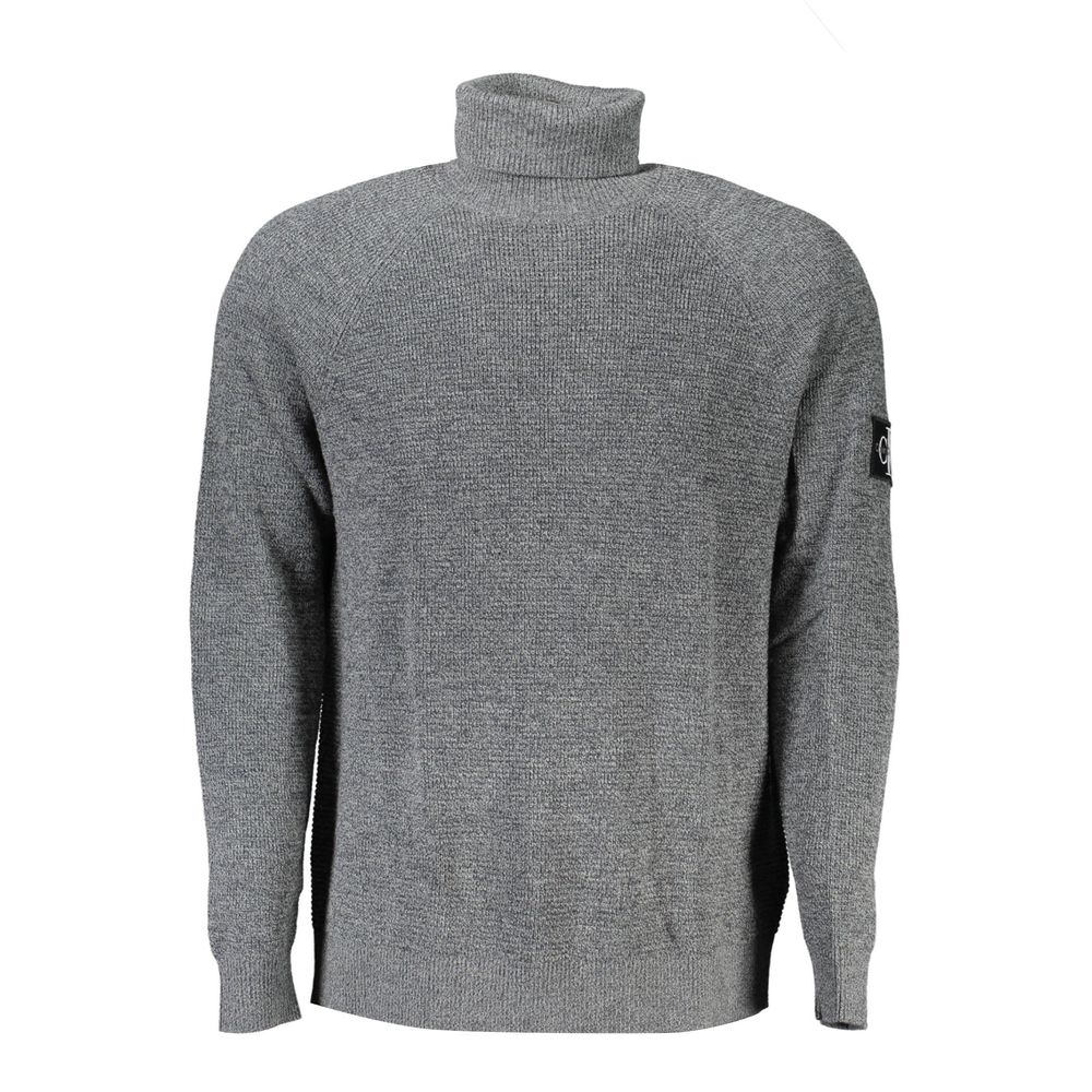 Calvin Klein Elegant grey wool high neck sweater