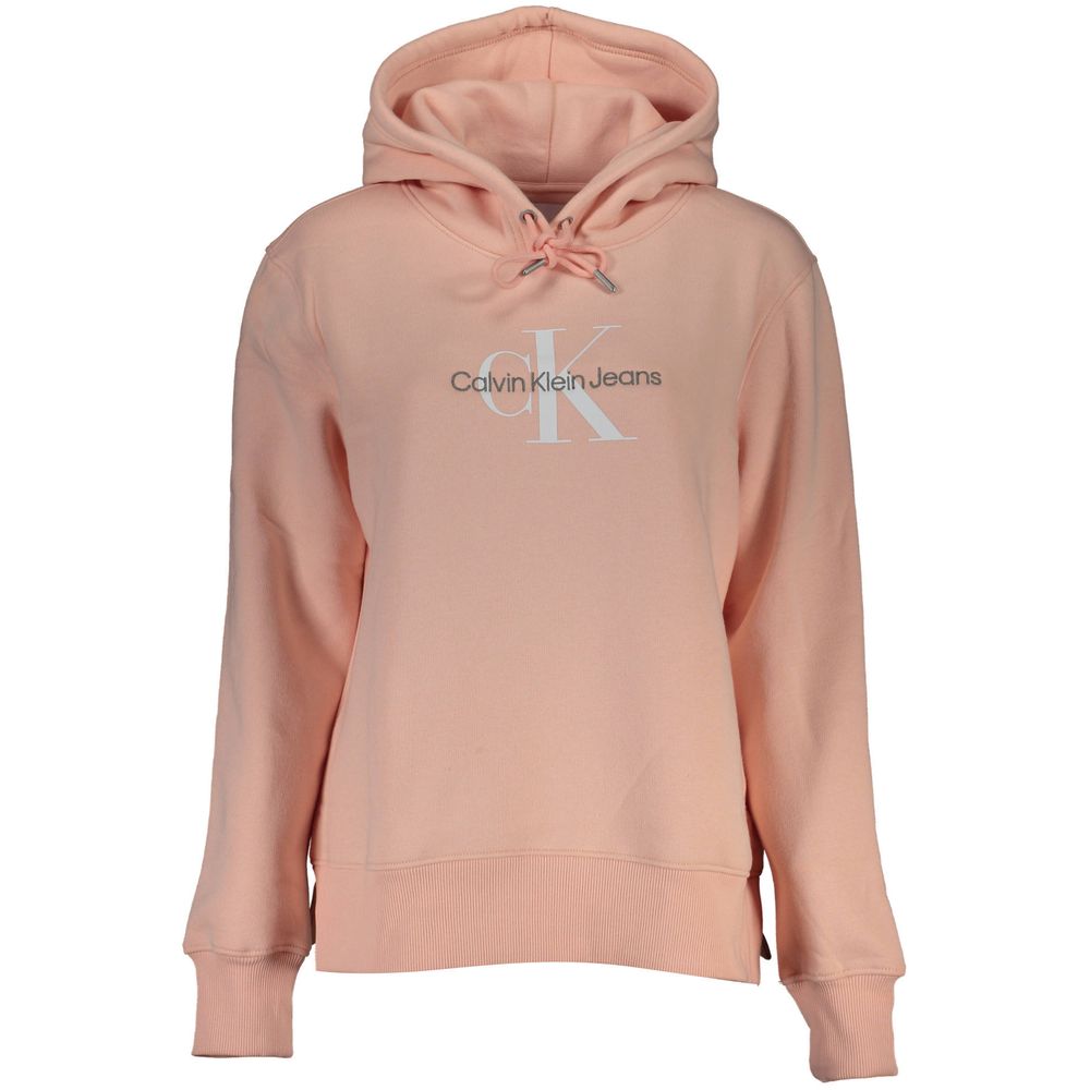 Calvin Klein Chic Pink Fleece Hoodie with Logo Embroidery