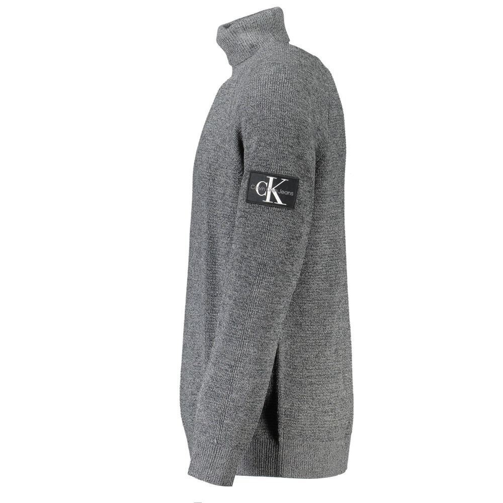 Calvin Klein Elegant grey wool high neck sweater