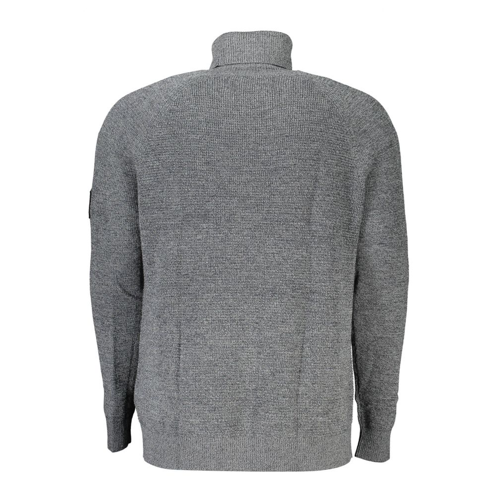 Calvin Klein Elegant grey wool high neck sweater