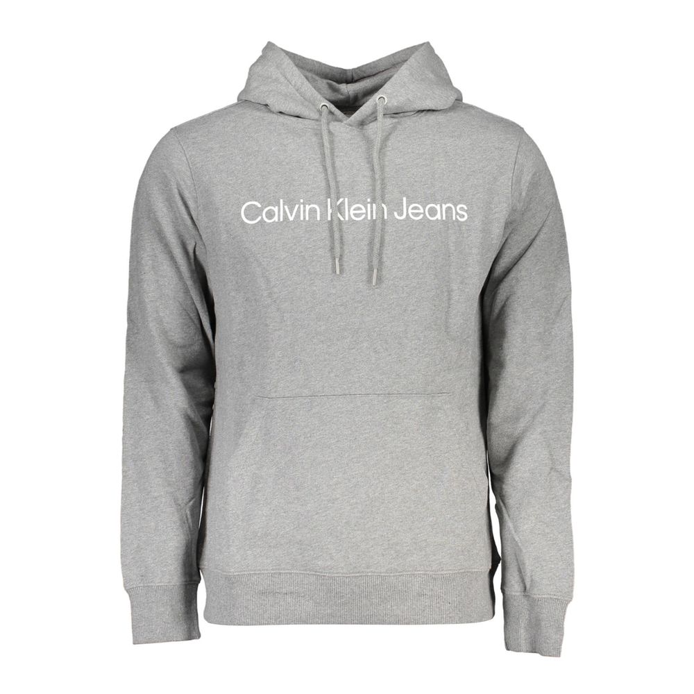 Calvin Klein Chic grey sweatshirt with hood and central pocket