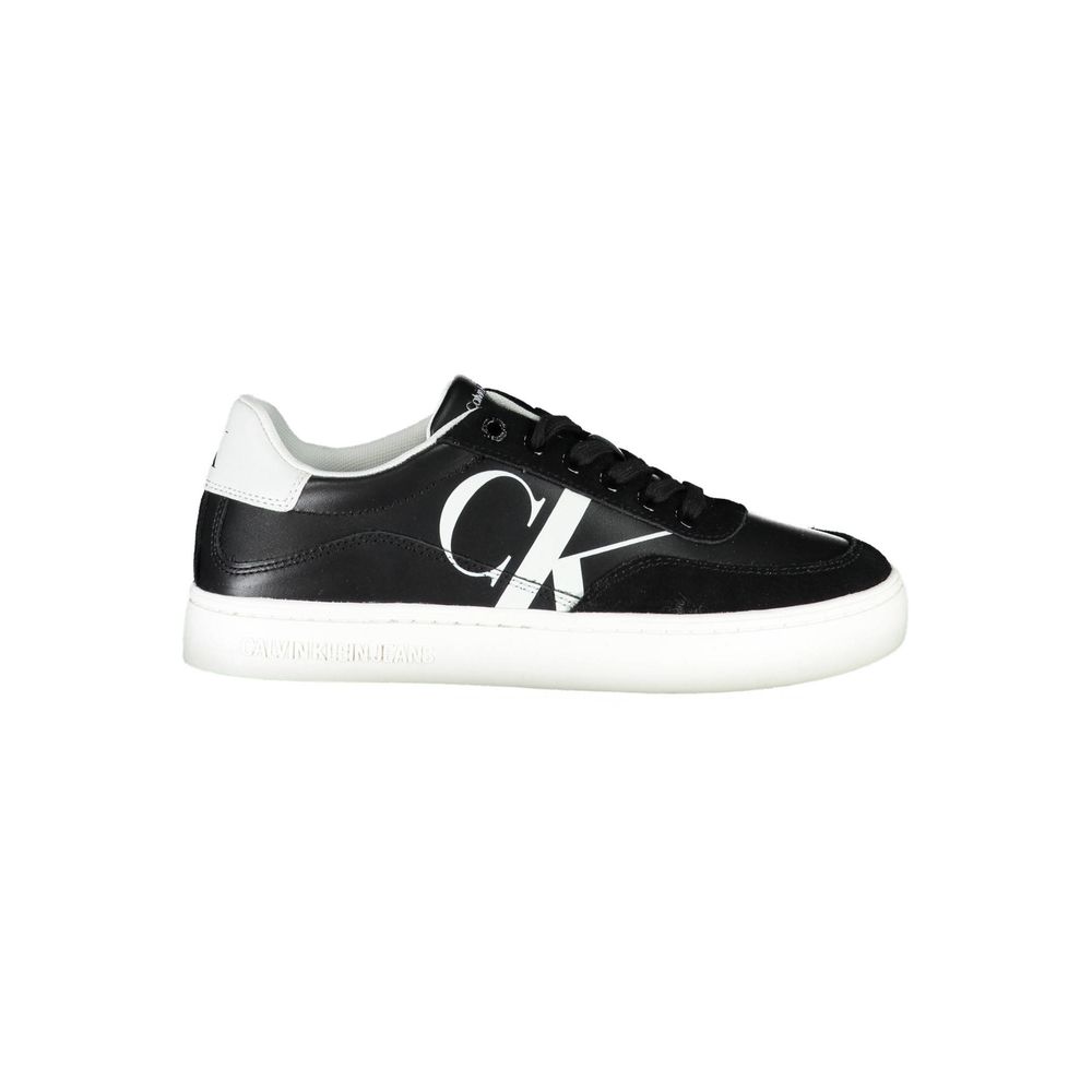 Calvin Klein Simple black lace-up sneakers with contrasting details